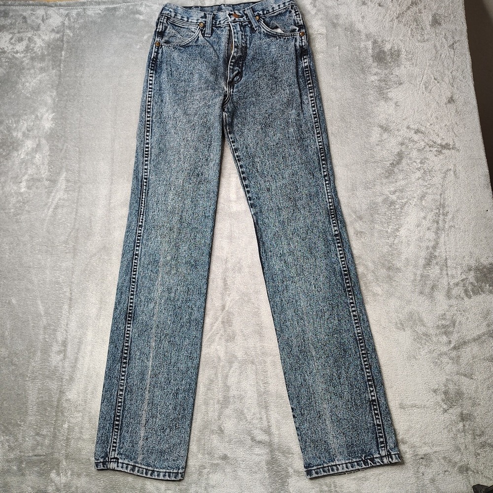 Vintage‎ Wrangler Jeans Mens 26x34 Blue Acid Wash 90s Cowboy Cut Made In USA